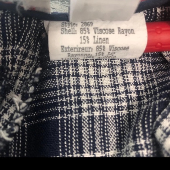 Vintage Talbots Linen Blend Cuffed High Rise Checkered Shorts 10 - Picture 4 of 9